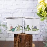 Personalisierte Emaille Dinosaurier Camping Mug Geschenk für Jungen und Mädchen