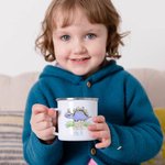 Personalisierte Emaille Dinosaurier Camping Mug Geschenk für Jungen und Mädchen