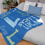 Personalised Super Soft Fleece Blanket with Name and Initial Birthday Gift for Kids