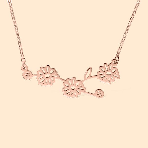 Personalisierte Geburt Blume Zodiac Konstellationen Halskette