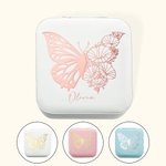 Personalized Half Butterfly Half Birth Flower Leather Jewellery Box