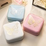 Personalized Half Butterfly Half Birth Flower Leather Jewellery Box