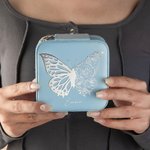 Personalized Half Butterfly Half Birth Flower Leather Jewellery Box