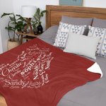 Couverture Super Douce Personnalisée avec 1-20 Noms en Forme de Coeur Décoration Intérieure Cadeau Anniversaire Saint-Valentin pour Couple Famille