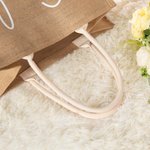 Personalized Birth Flower Butterfly Burlap Tote Bag