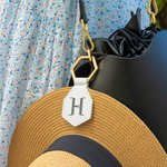 Personalised Stylish Strong Magnetic Leather Hat Clip with Initial Set of 2 Travel Accessory Birthday Gift for Women