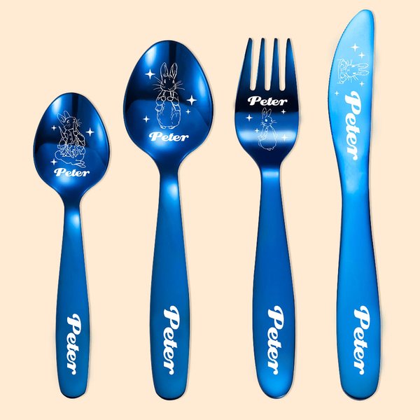 Set di posate Peter Rabbit personalizzato, regalo per bambini