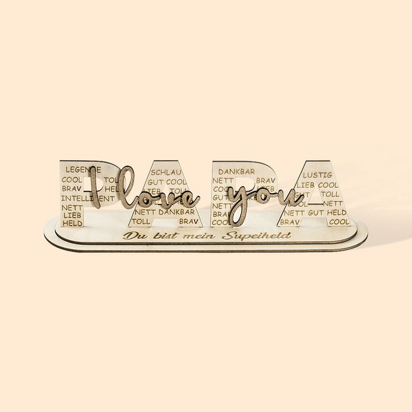 Personalisierte hölzerne Ich liebe dich Zeichen Raumdekoration Muttertag Vatertag Geburtstag Geschenk für Papa Mama Oma