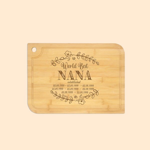 Tabla de Cortar Personalizada Flor de Nacimiento para Madre Abuela
