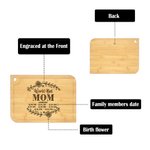 Tabla de Cortar Personalizada Flor de Nacimiento para Madre Abuela