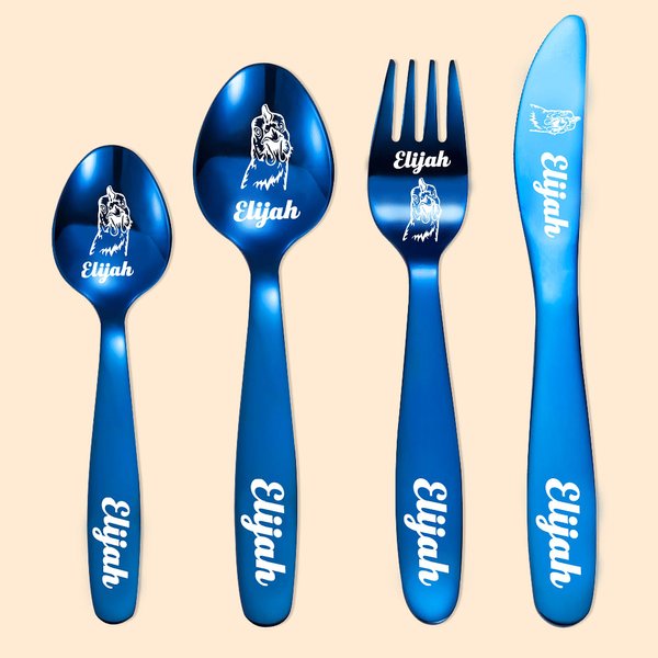 Set di posate personalizzate a tema pollo