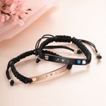 Personalized 2 Pcs Couple Woven Adjustable Bracelet  for Valentine's Day Anniversary Gift