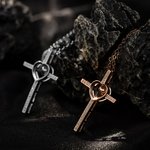Pendentif de Coeur Personnalisé avec Couleur du Croix Bijoux pour Femmes Cadeau d'Anniversaire pour Elle