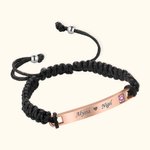 Personalized 2 Pcs Couple Woven Adjustable Bracelet  for Valentine's Day Anniversary Gift