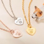 Personalizado Paw Print Corazón Collar con Nombre de Mascota para Pet Lover Regalo