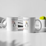 Mug Personnalisé avec Motifs Pingouins et Nom pour Couple Cadeau de Saint-Valentin