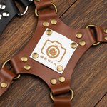 Porte-Appareil Photo Double en Cuir Personnalisé avec Logo ou Texte Gravé au Laser Cadeau Anniversaire Noël pour Photographes