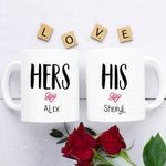 Personalized All You Need Is Love Coffee Mug Valentine's Day Gift Set of 2