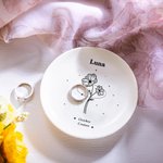 Personalized Birth Flower Ring Jewellery Dish Birthday Mother's Day Gift