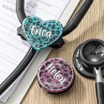 Personalised Leopard Stethoscope Stethoscope ID Tag Name Tag for Nurse Gift