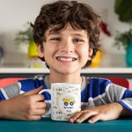 Mug Céramique 330ml Personnalisé avec Noms à Motif Véhicule de Construction Cadeau Anniversaire pour Enfant