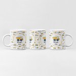 Mug Céramique 330ml Personnalisé avec Noms à Motif Véhicule de Construction Cadeau Anniversaire pour Enfant