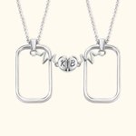 Personligt par av koordinerade initialer med hänge, magnetiskt halsband för Alla hjärtans dag-present