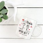 Mug de Couple Personnalisé avec Nom Thème Je Veux Juste Toucher Tes Fesses Tout le Temps Cadeau d'Anniversaire Saint-Valentin pour Lui