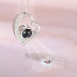 Personalisierte unregelmäßige Herz geformt 100 Sprachen Ich liebe dich Foto Projektion Halskette