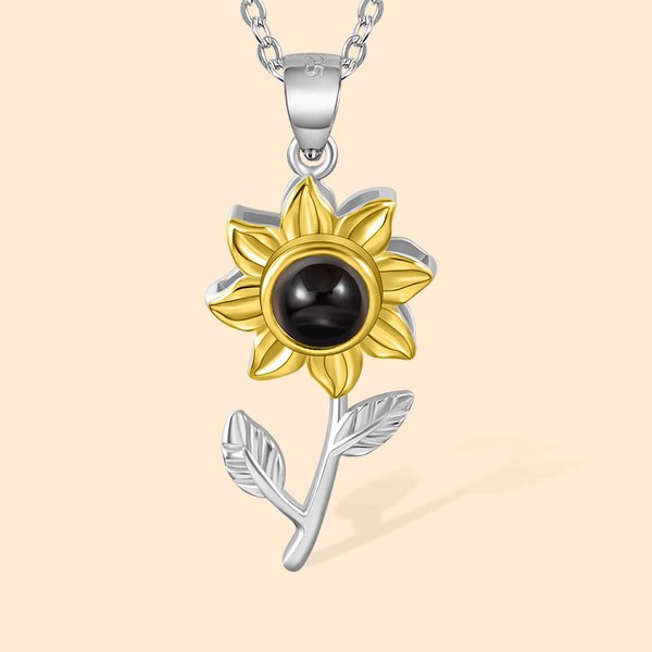 Collar Personalizado Girasol 100 Lenguas Te Quiero Foto Proyección