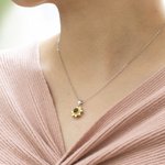Personalized Sunflower with 100 Languages I Love You Photo Projection Necklace
