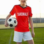 Gepersonaliseerd Vrouwen Glitter Voetbalshirt met Naam en Nummer op Rug Voetbalshirt