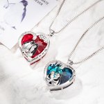 Gepersonaliseerde hart kristal zirkoon pinguïn paar hanger ketting met gegraveerde namen Valentijnsdag jubileum cadeau voor geliefde