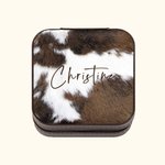 Personalisierte Cowgirl Kuhfell Pelz Reise Schmuck Aufbewahrungsbox Weihnachten Geschenk Hochzeit Geschenk für Familie Brautjungfer