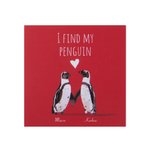 Gepersonaliseerde hart kristal zirkoon pinguïn paar hanger ketting met gegraveerde namen Valentijnsdag jubileum cadeau voor geliefde