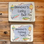 Personalised Metal Storage Tin Novelty Fishing Box