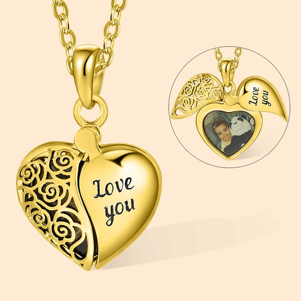 Gepersonaliseerde Vintage Locket Fotoketting Gedenkjuweel Cadeau