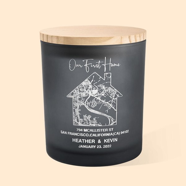Personalised Any Map Where We Met Scented Candle Holder Valentine's Day Gift