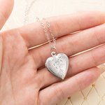 Personalizada Flor Corazón Relicario Collar con Foto Memorial Joyería Regalo
