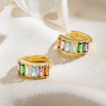Boucles d'Oreilles Personnalisées avec Pierre de Naissance Cadeau pour Femme