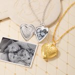 Personalizada Flor Corazón Relicario Collar con Foto Memorial Joyería Regalo