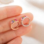Boucles d'Oreilles Personnalisées avec Pierre de Naissance Cadeau pour Femme