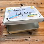Personalised Metal Storage Tin Novelty Fishing Box