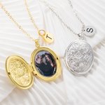 Gepersonaliseerde bloemenzak ketting met initiaal fotoherinnering cadeau voor haar