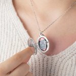 Gepersonaliseerde bloemenzak ketting met initiaal fotoherinnering cadeau voor haar