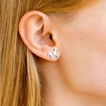 Personalisierte Sterling Silber kleine galoppierende Pferd Ohrstecker mit eingravierten ersten Geburtstag Jahrestag Geschenk für Pferdeliebhaber