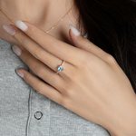 Bague d'Amour Personnalisée avec Pierre de Naissance en Forme de Cœur Cadeau Anniversaire Fête pour Femme