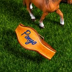 Personalized 2 Pcs Cowhide Leather Saddle Stirrup Hobbles with Glittering Monogram Name Birthday Horse Riding Gift for Horse Lovers