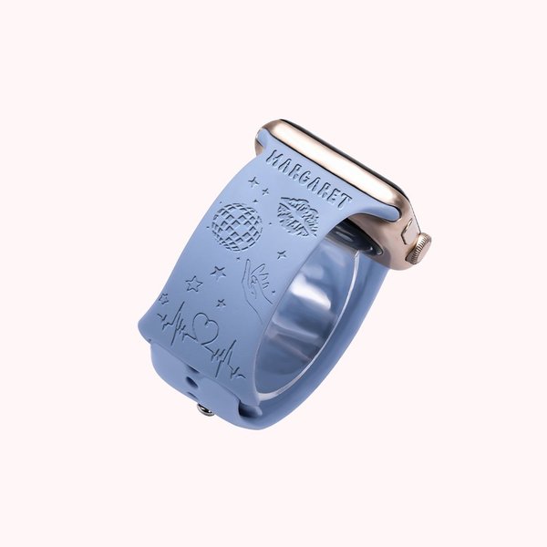 Boule de discothèque rétro personnalisée imprimée au laser pour Apple Samsung Bracelet de montre en silicone
