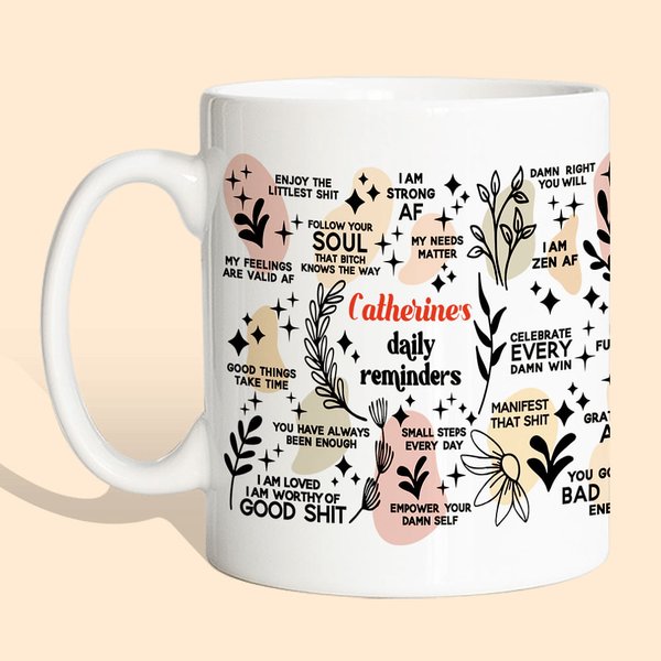 Personalized Bohemia Positive Daily Affirmations Mental Health Mug
